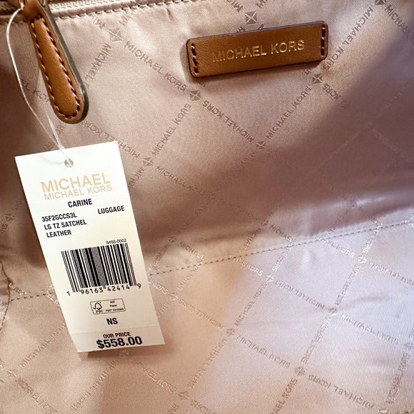 Michael Kors Carine Large Satchel Shoulder Crossbody Bag Brown - Picture 14 of 14